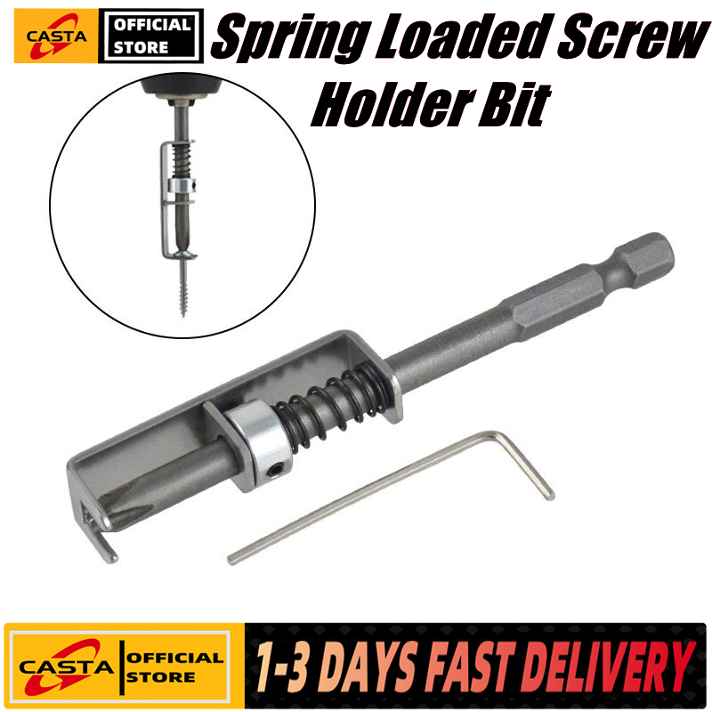 Spring loaded Screw Holder Bit,Screw Gripper Tool Universal Anti-drop Screwdriver Bit Single-Hand Operation Screws Retaining Holders Clamp Fixing Set for Electricians, Mechanics, DIY Home Repair - Philippines