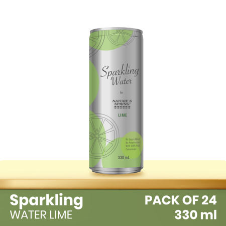 Nature's Spring Sparkling Water Lime 330mL