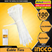 Ingco 12" Heavy Duty Cable Ties - 100pcs Set