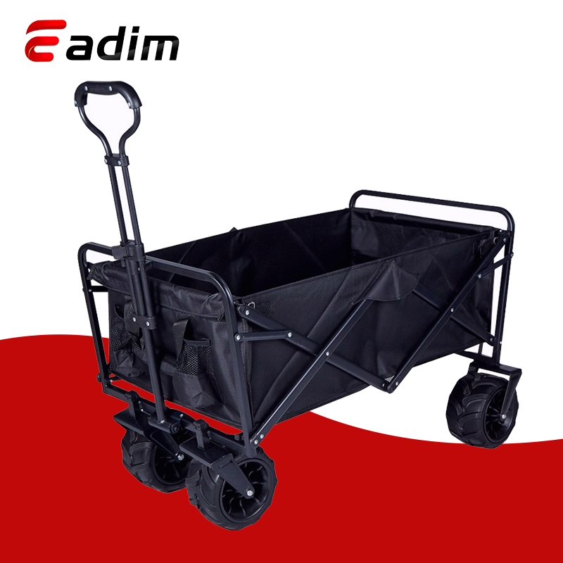 Folding Utility Wagon for Outdoor Shopping and Household Tasks