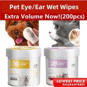 Pet Eye Wipes & Ear Cleaner - 200 PCS Multi-Purpose