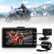 Motorcycle Dash Cam with Dual-track Front and Rear Recording
