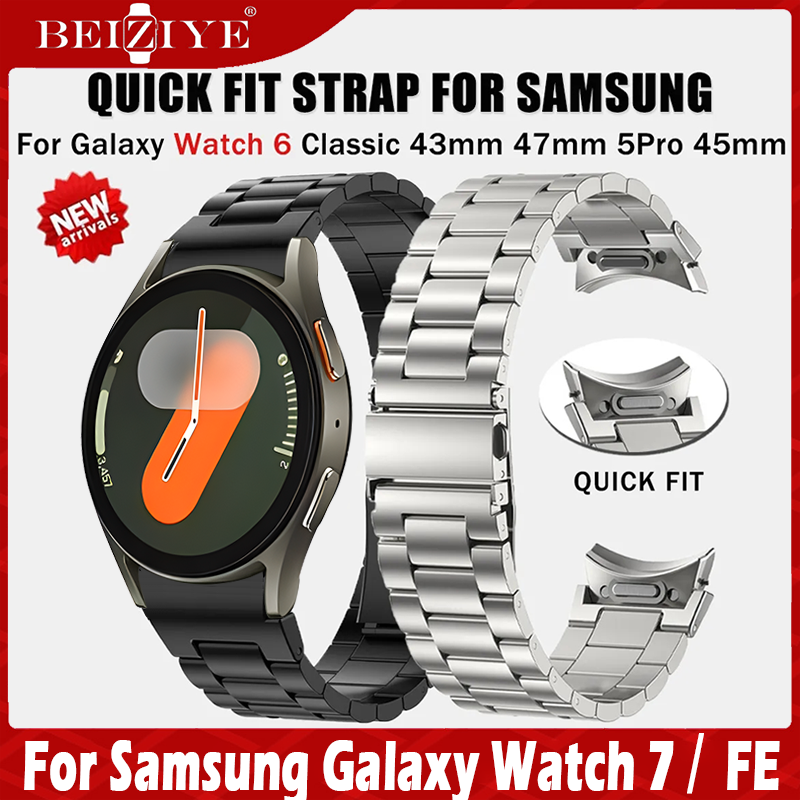 Dây đeo bằng thép không gỉ vừa vặn nhanh chóng For Samsung Galaxy Watch 6 Classic 43mm 47mm 7 6 5 4 40mm 44mm Dây đeo đồng hồ thông minh For Samsung Galaxy Watch 5 Pro 45mm