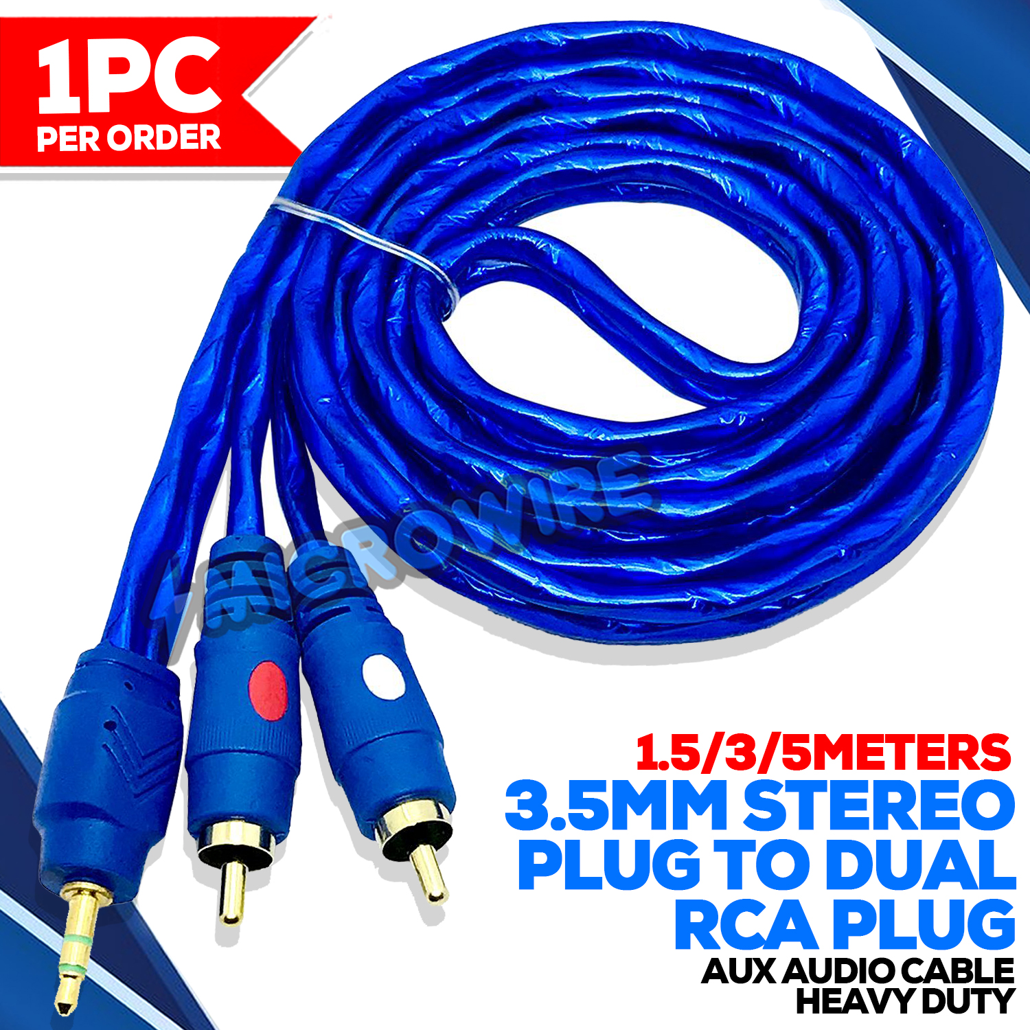 Replacement RCA to 3.5 mm Stereo AUX Audio Cable