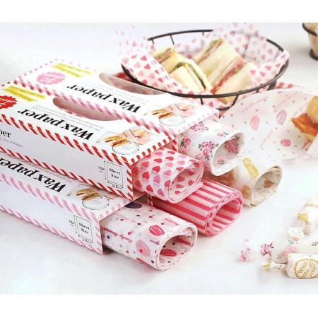 Muffin Wrappers Wax Paper 50Pcs/Set Food Grade Grease Oilpaper Food Wrappers Wrapping Paper For Bread Sandwich Burger Fries Baking Tools