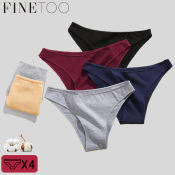 FINETOO Plus Size Cotton Panties for Women - 5 Colors