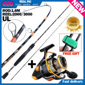 Carbon Fiber Fishing Rod & Reel Set for All Waters