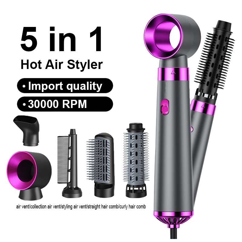 5-In-1 Hot Air Styler Curling Hair Styling Complete Set TP-5+1  MultiFuncitional