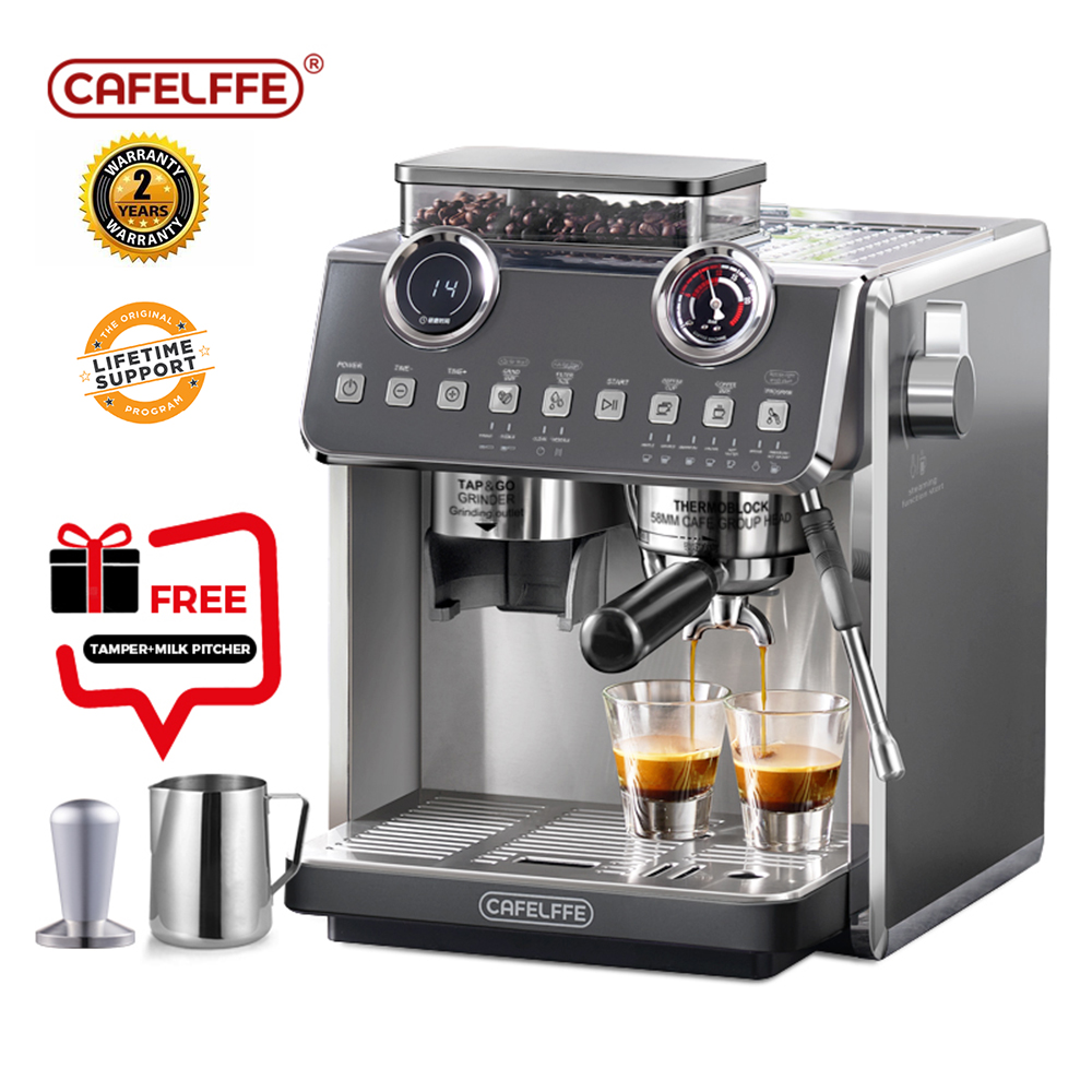 Cafelffe Dual Boiler System Barista Pro 20Bar Bean to Espresso Cafetera Coffee Machine with Full Kit for Cafe Hotel Restaurant