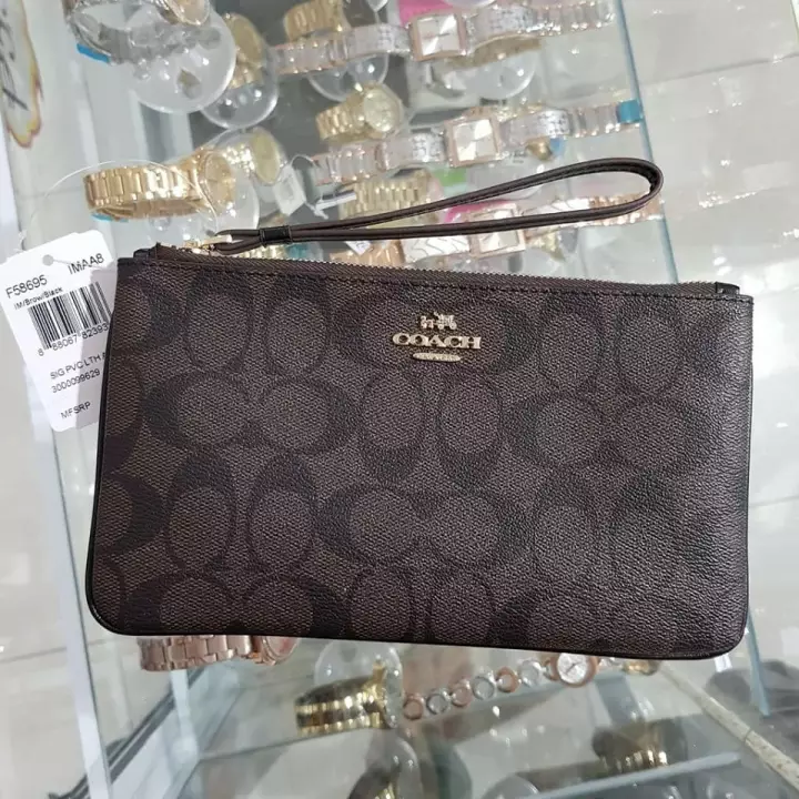 Coach F58695 Large Wristlet In Signature Canvas India