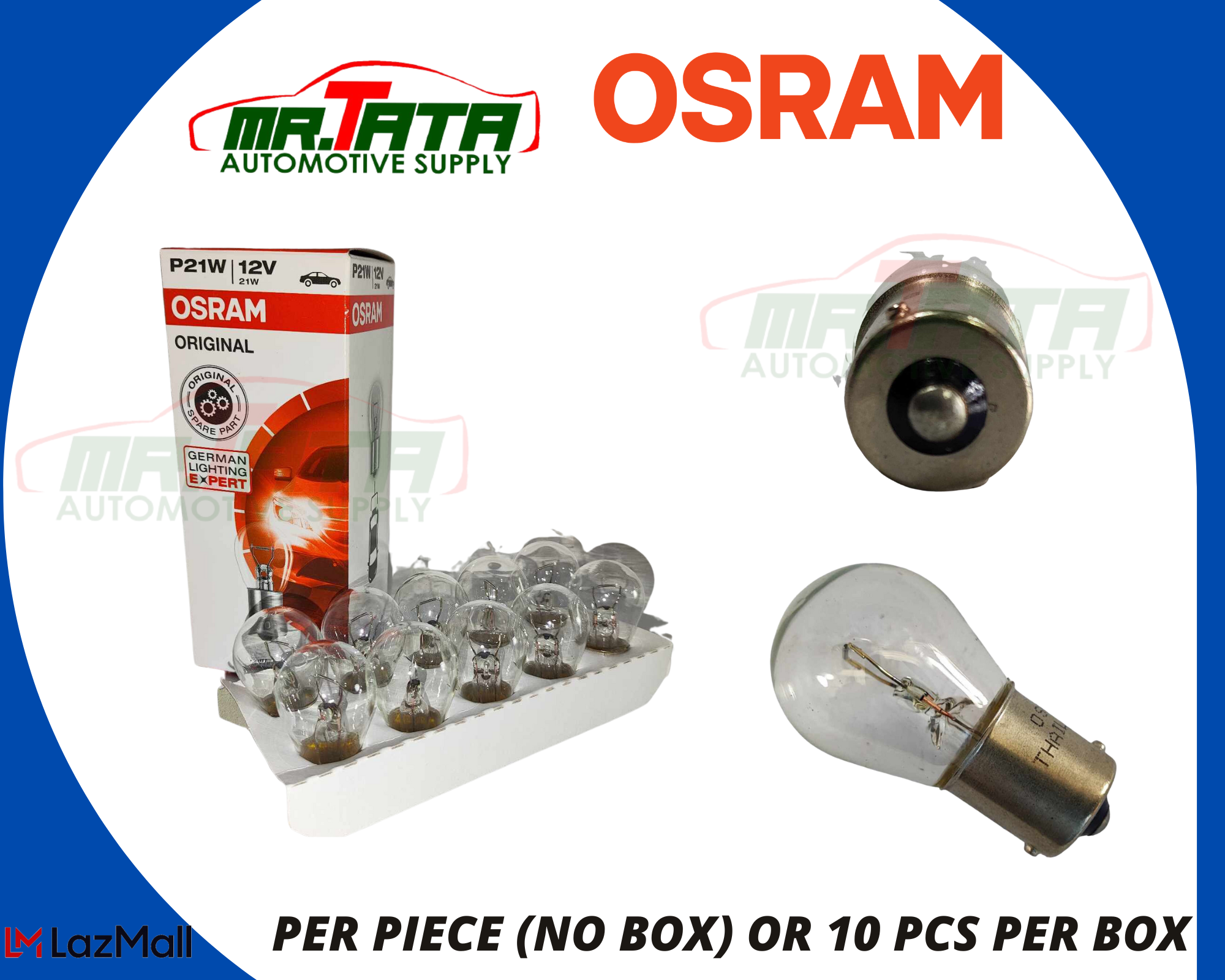 Osram 100% Original Car Pure Light Bulb (1141) P21W 12v 21w BA15s