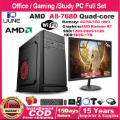 AMD Gaming Desktop Set with Quad Core Processor and SSD