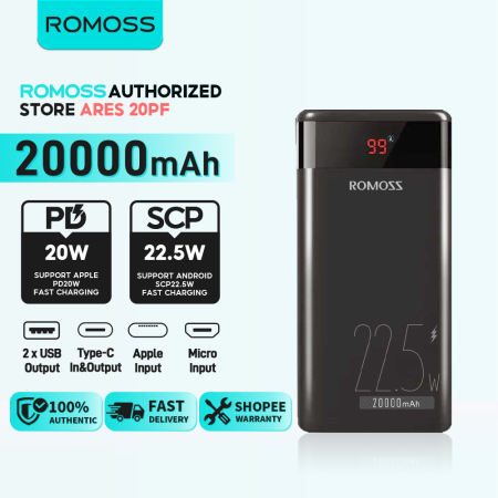 Romoss Ares 20PF Dual USB Fast Charging Power Bank