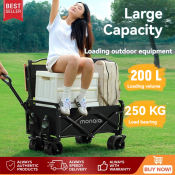 MONQIQI Folding Outdoor Utility Wagon Cart - 250KG Capacity