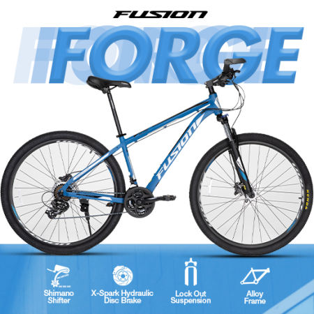 Fusion Forge 24-Speed Shimano Mountain Bike in Matte Blue
