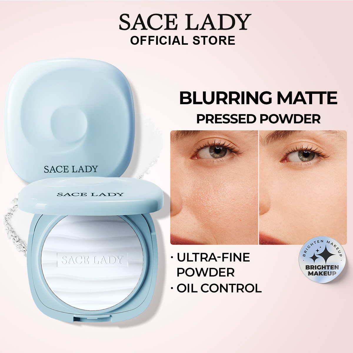 Discount on SACE LADY  shoes - SKU: SACE LADY Oil control Pressed Powder Ultra-fine Brighten Long-lasting Flawless Setting Powder Face M