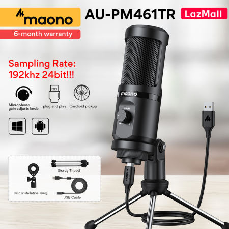 MAONO AU-PM461TR USB Condenser Microphone for Online Teaching and Gaming