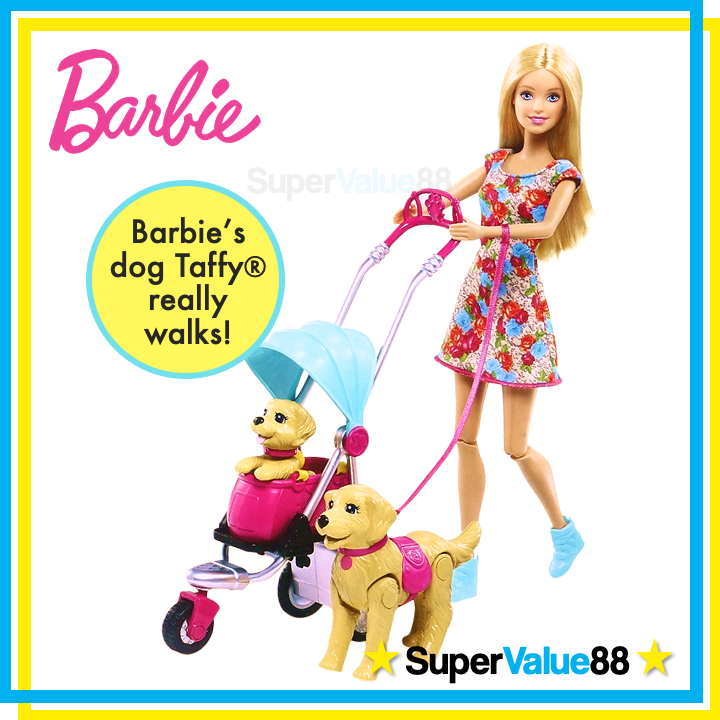 Original Barbie Strollin' Pups Playset with Doll, Stroller, Puppy and Real  Walking Pet Dog | Lazada PH