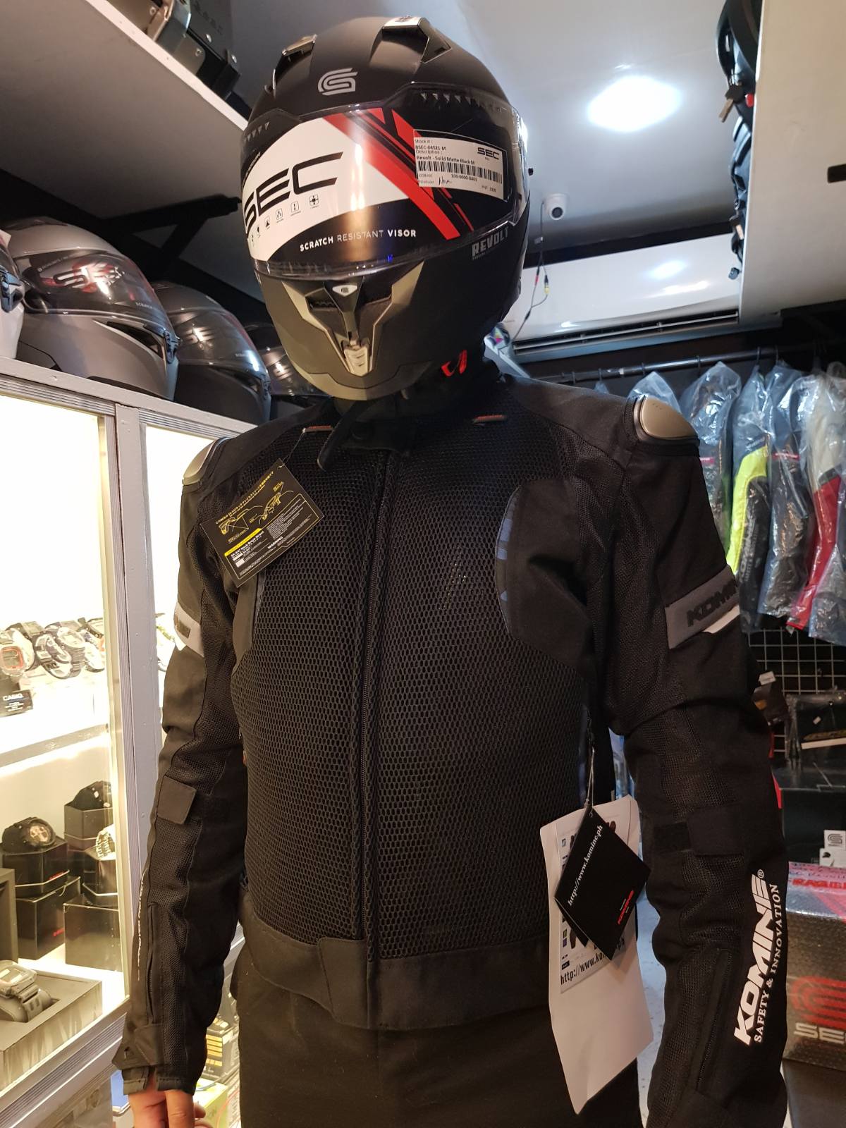 komine jacket with neck brace