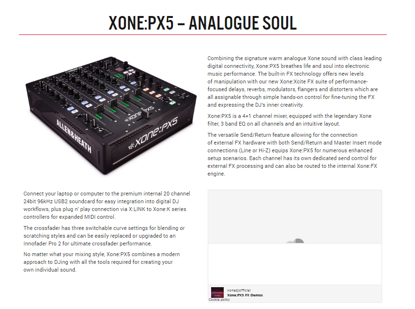 Allen  Heath Xone PX5 4-channel Professional Analog DJ Mixer with Effects  JG Superstore Lazada PH