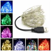USB Mini LED Copper Wire String Fairy Lights - 