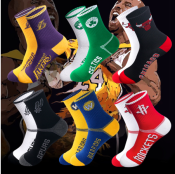 "NBA Team Logo Basketball Socks, Anti-slip, 100% Cotton"