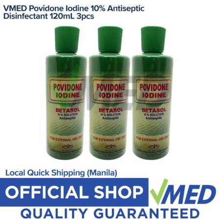 VMED Povidone Iodine 10% Antiseptic Disinfectant 120mL 3pcs