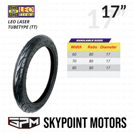 LEO Laser Motorcycle Tire 60/80-17, 70/80-17,