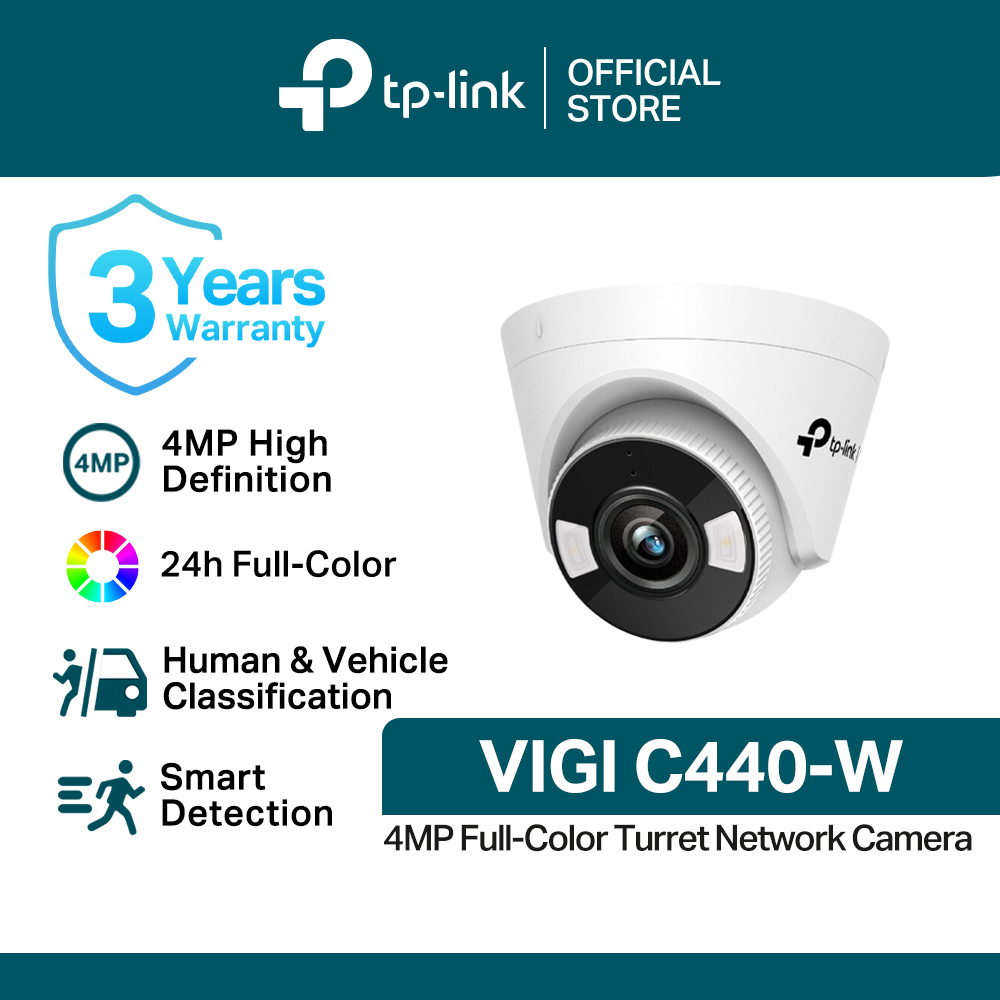 TP-Link Official Store / VIGI C440-W / 4MP Full-Color Turret Home Security Network CCTV Camera Connect to Cellphone