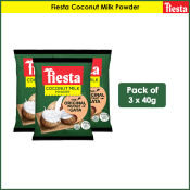 Fiesta Coconut Milk Powder 40g | Pack of 3 | The Original Instant Gata | Premium and Creamy White Gata Powder | Fiesta Gata | Fresh Gata Powder | Powdered Mix Gata | Gata | Fresh Gata