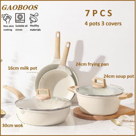 Gaoboos Gold Star Coating Non Stick Cookware Set