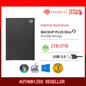 Seagate Backup Plus Ultra-Thin External Hard Drive, 1TB/2TB, 3