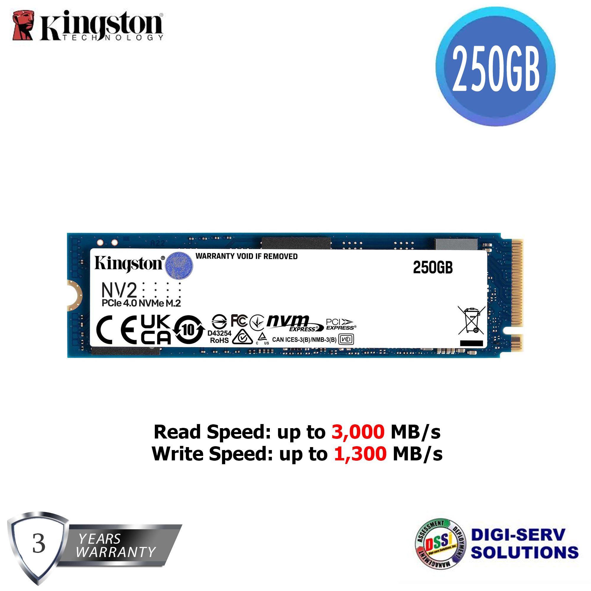 Kingston NV2 2TB M.2 2280 NVMe Internal SSD | PCIe 4.0 Gen 4x4 | Up to 3500  MB/s | SNV2S/2000G, White