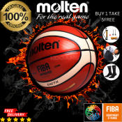 Molten GG7X Basketball - Size 7, PU Leather, Free Accessories
