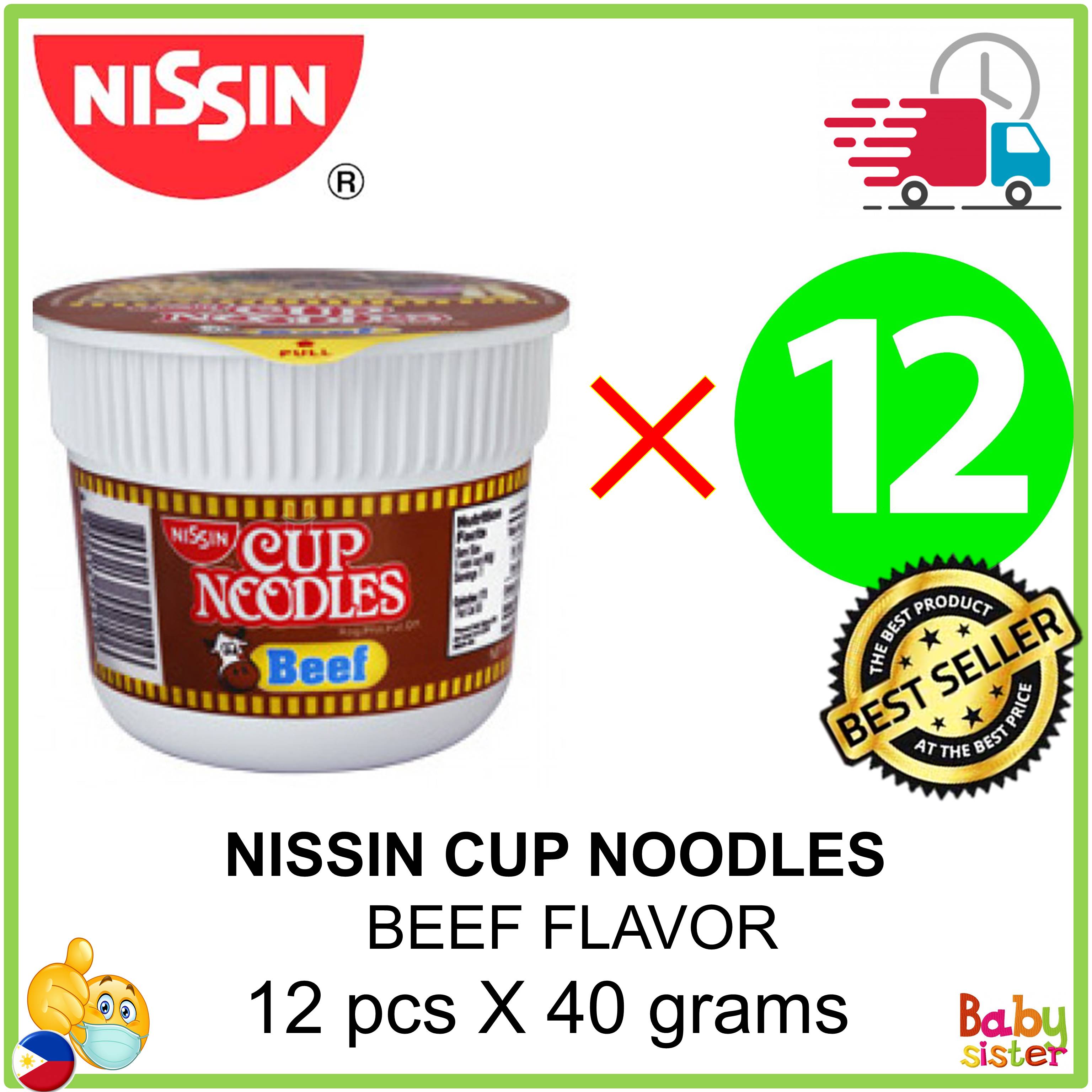 NISSIN CUP NOODLES BEEF FLAVOR 40 GRAMS X 12 PCS FROM BABY SISTER