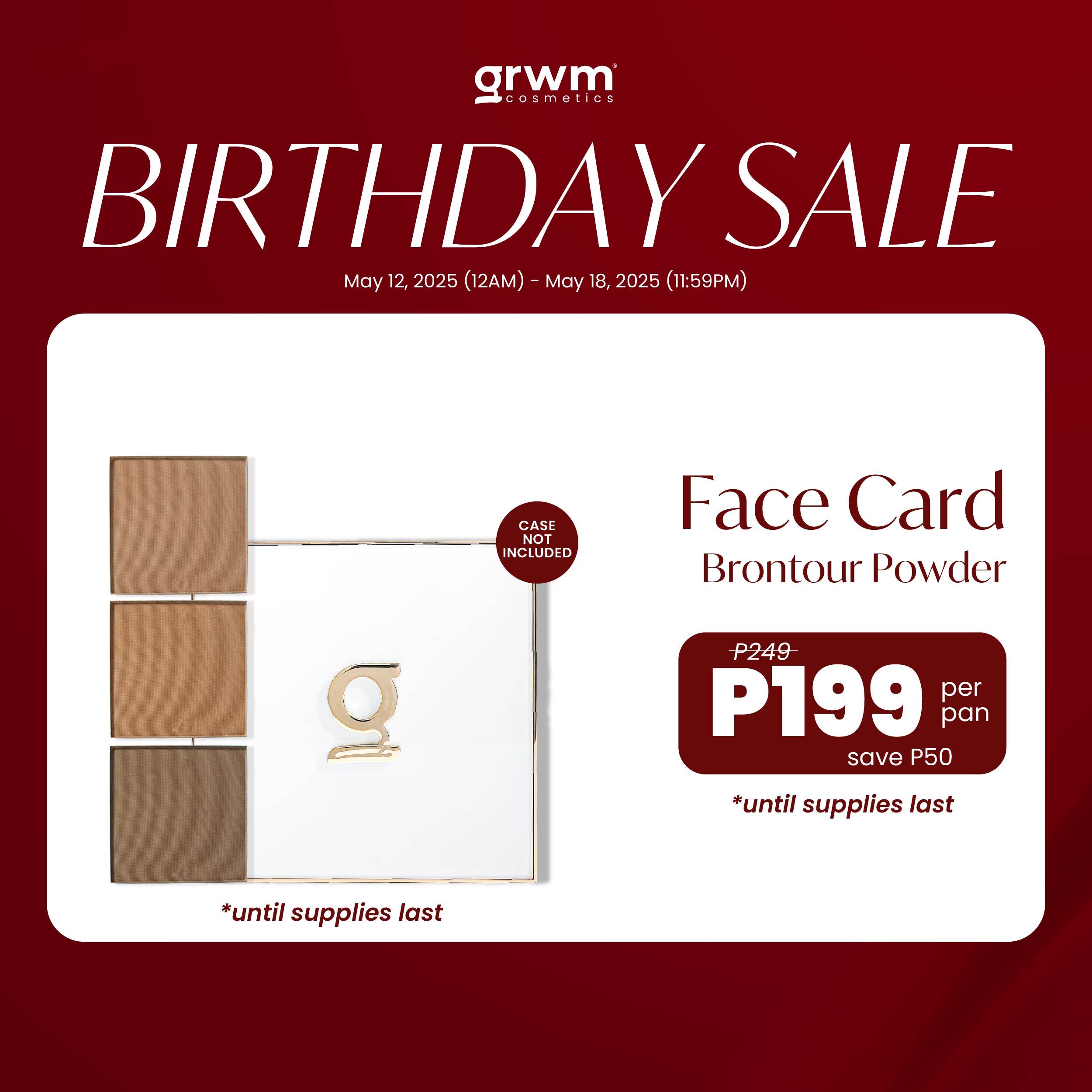 Discount on GRWM Cosmetics  shoes - SKU: GRWM Cosmetics Face Card - Brontour Powder [case not included]
