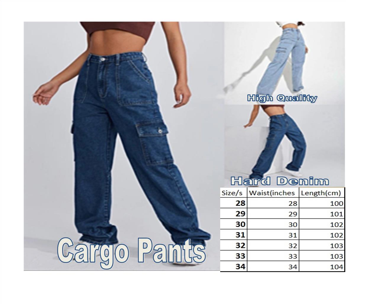 Straight Cut/Wide Leg Pants 6 Pocket Cargo Pants good for Daily