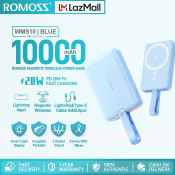 Romoss 10000mAh Powerbank with Wireless Fast Charge and Built-in Cable