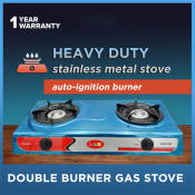 Heavy Duty Double Burner Gas Stove | Stainless Body