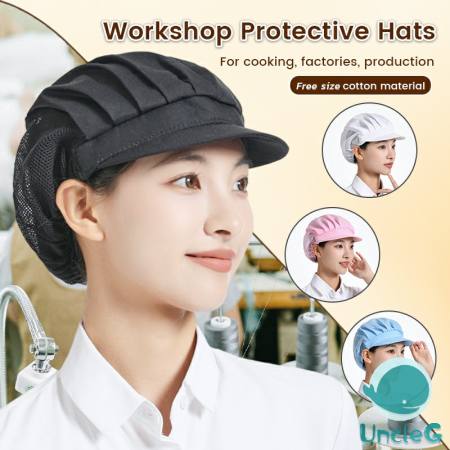 Work Hair Net Hat Dust-Proof Breathable Caps Kitchen Workshop Protective Hats