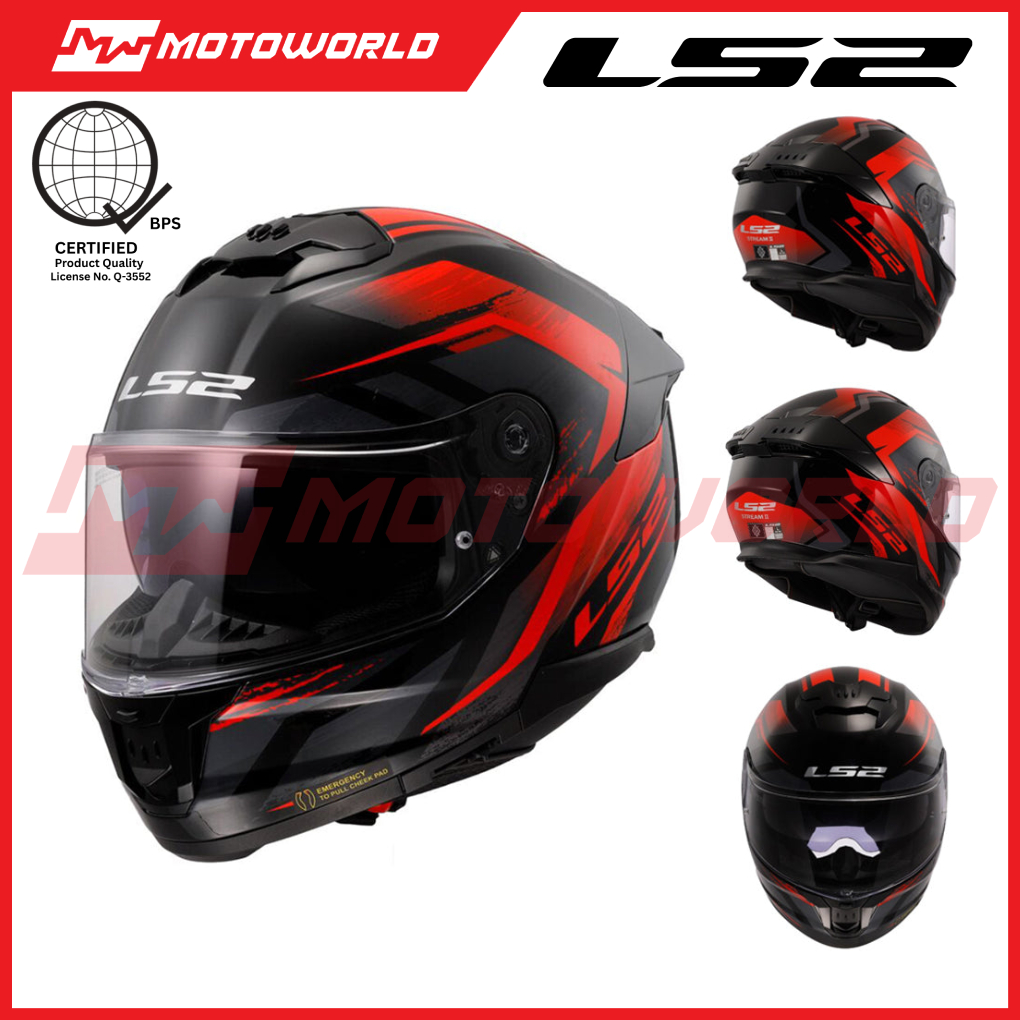 Ls2 Breaker Full Face Helmet Chrome Mirror Visor Anti-Fog