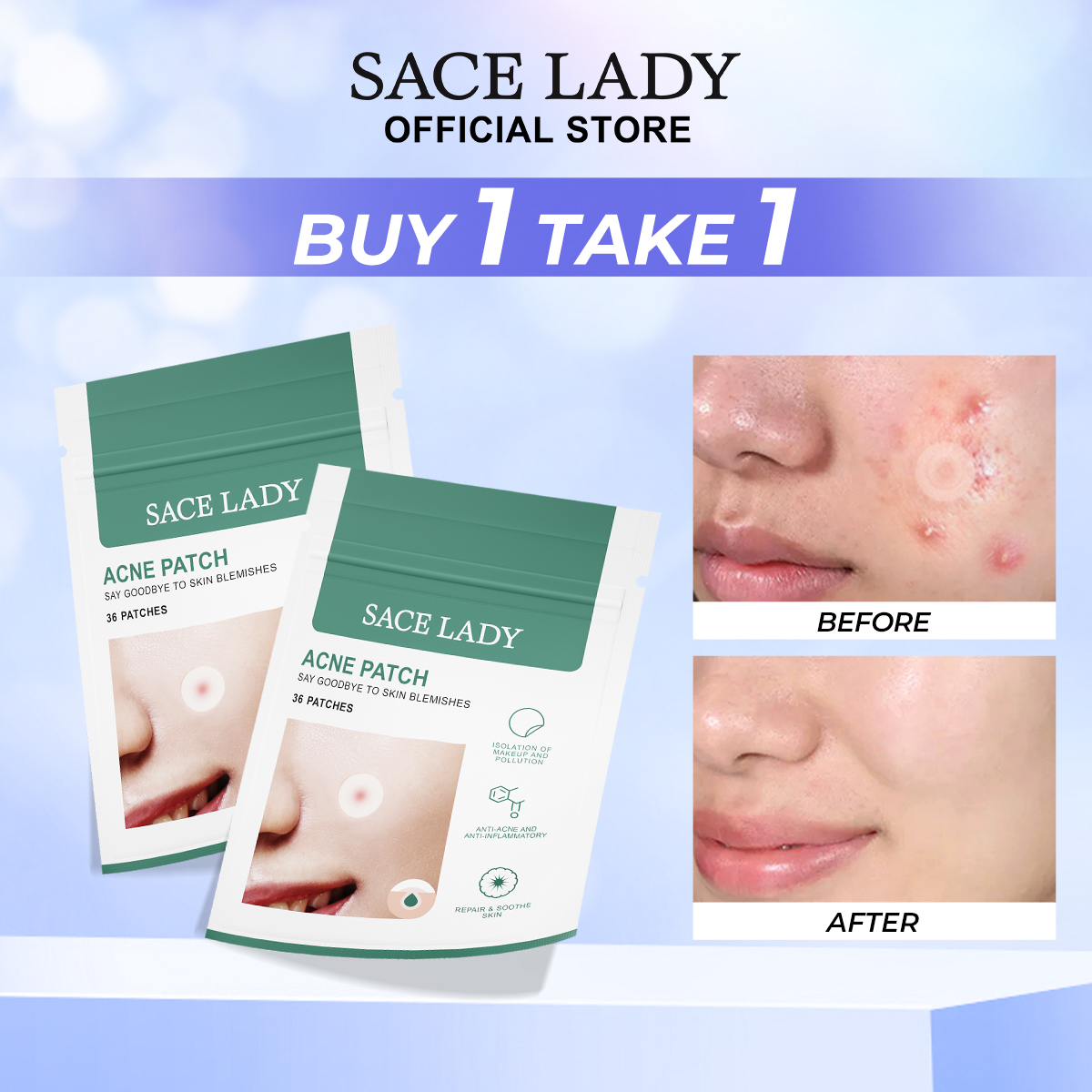 Discount on SACE LADY  shoes - SKU: SACE LADY Acne Patch Gentle Effective Acne Removal Non-Irritating Acne Stickers 72PCS Face Skin Care
