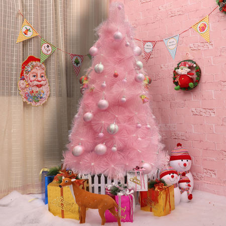 Great-King Pink Christmas Tree with Metal Stand