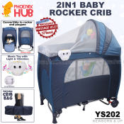 Phoenix Hub YS202 Baby Rocker Crib Playpen with Mosquito Net