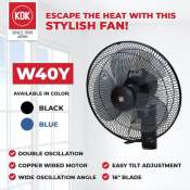 KDK W40YBlack 16 Inch   Wall Fan  3 YEARS MOTOR WARRANTY