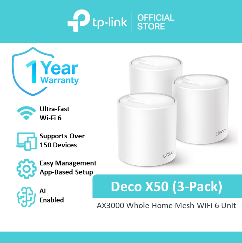 TP-Link Official Store / Deco X50 AX3000 / Up to 3.0 Gbps Whole Home Mesh Smart Access Point WiFi 6 Router - Image 2