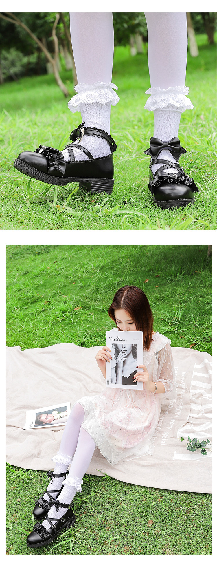 Mei Lulu Lolita Giày Lolita Đen Giày Nữ Anh Phiên Bản Hàn Quốc Dễ Phối Vào Mùa Thu Phong Cách Nhật Bản JK Giày Múa 11