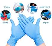 100Pcs Black Blue Disposable Gloves - Powder Free, Non-Sterile