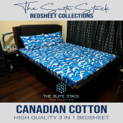 Suite Stack 3-in-1 Cotton Bed Sheet Collection - Blue Waves