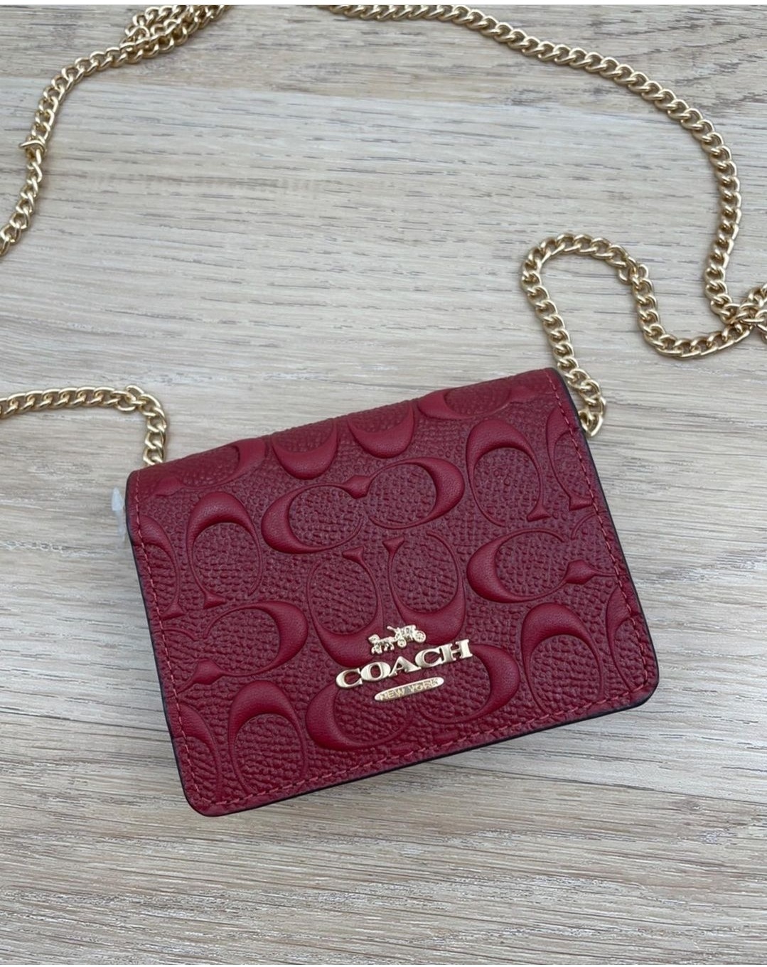 Coach Mini Wallet On A order Chain In Signature Leather